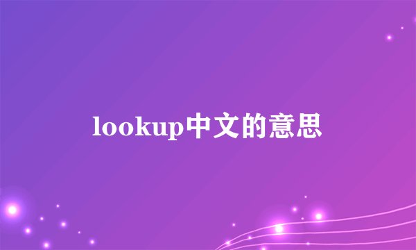 lookup中文的意思