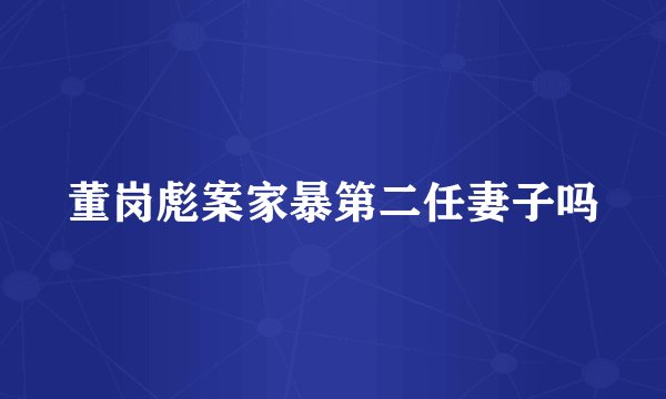 董岗彪案家暴第二任妻子吗