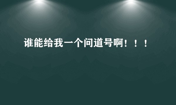 谁能给我一个问道号啊！！！