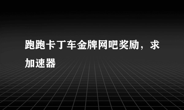 跑跑卡丁车金牌网吧奖励，求加速器