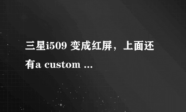 三星i509 变成红屏，上面还有a custom OS can cause critical problem in phone and installed怎么办？