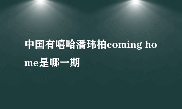 中国有嘻哈潘玮柏coming home是哪一期