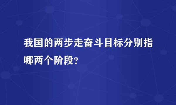 我国的两步走奋斗目标分别指哪两个阶段？