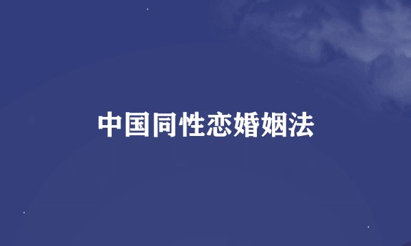 中国同性恋婚姻法