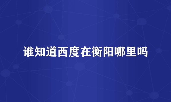 谁知道西度在衡阳哪里吗