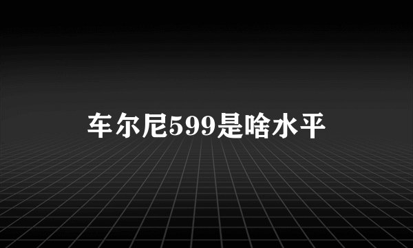 车尔尼599是啥水平