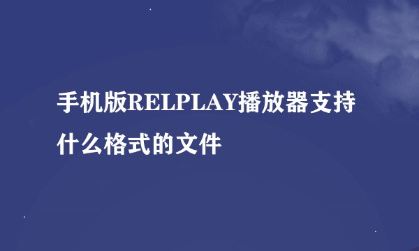 手机版RELPLAY播放器支持什么格式的文件