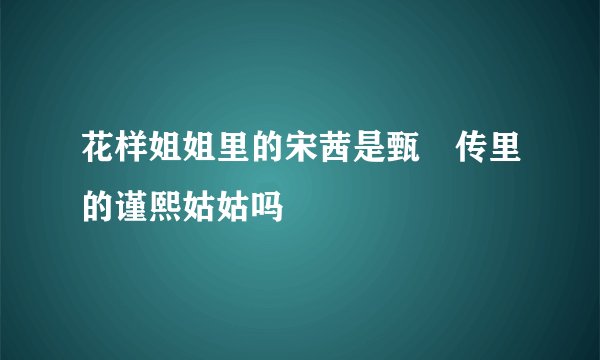 花样姐姐里的宋茜是甄嬛传里的谨熙姑姑吗