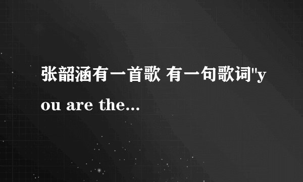 张韶涵有一首歌 有一句歌词