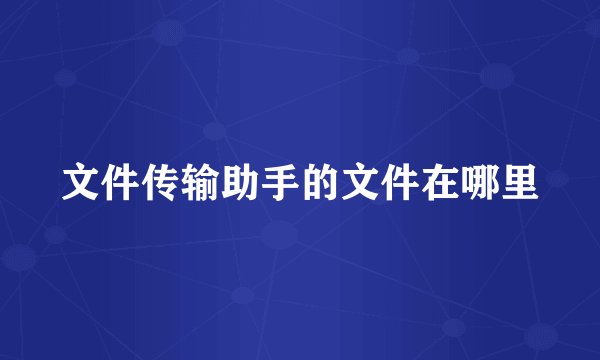 文件传输助手的文件在哪里