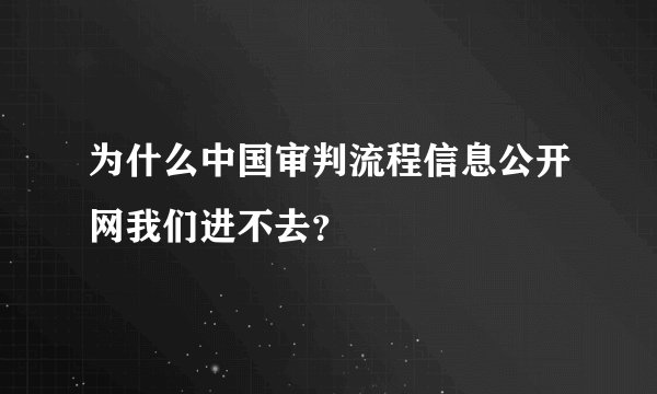 为什么中国审判流程信息公开网我们进不去？