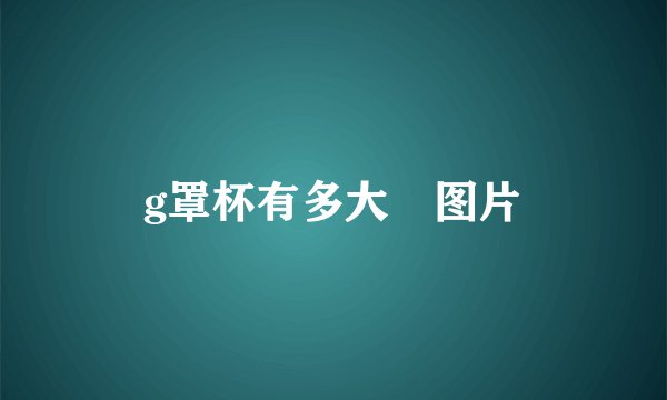 g罩杯有多大 图片