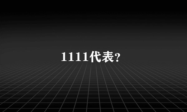1111代表？