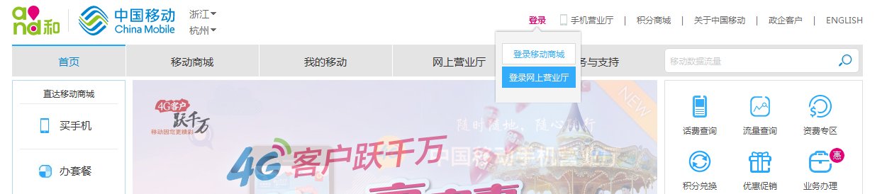 怎么进入浙江移动门户网站
