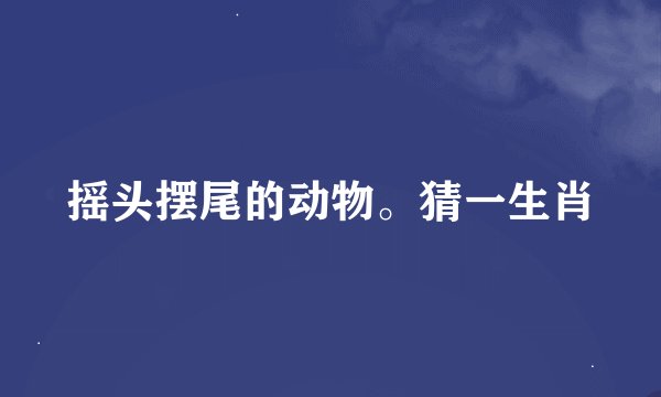 摇头摆尾的动物。猜一生肖