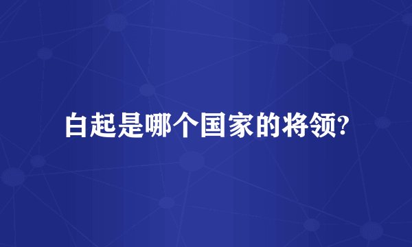 白起是哪个国家的将领?