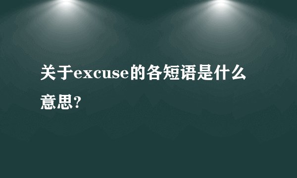 关于excuse的各短语是什么意思?