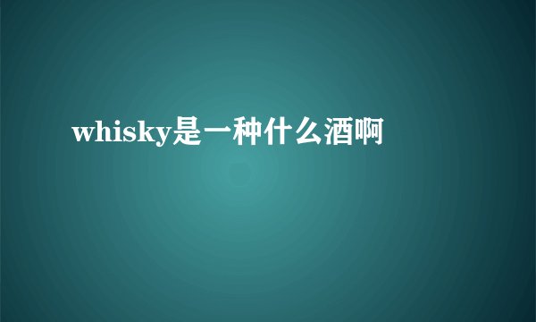 whisky是一种什么酒啊