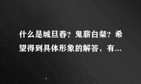 什么是城旦舂？鬼薪白粲？希望得到具体形象的解答，有案例更好！非常感谢