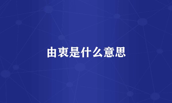 由衷是什么意思