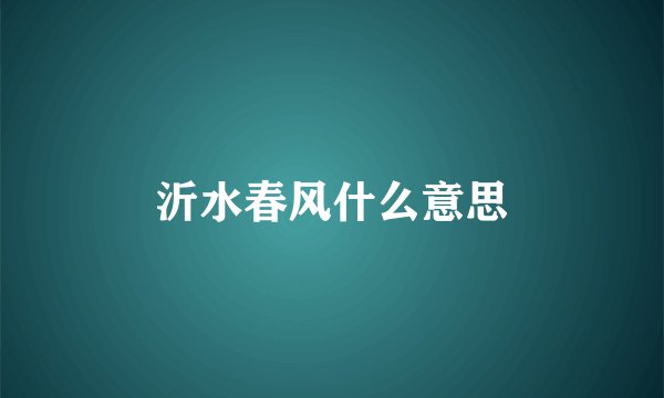 沂水春风什么意思
