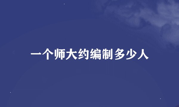 一个师大约编制多少人