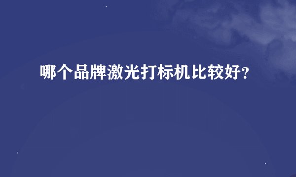 哪个品牌激光打标机比较好？
