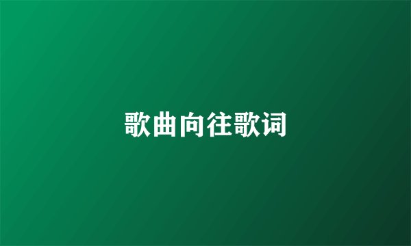 歌曲向往歌词