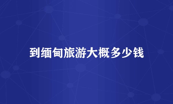 到缅甸旅游大概多少钱