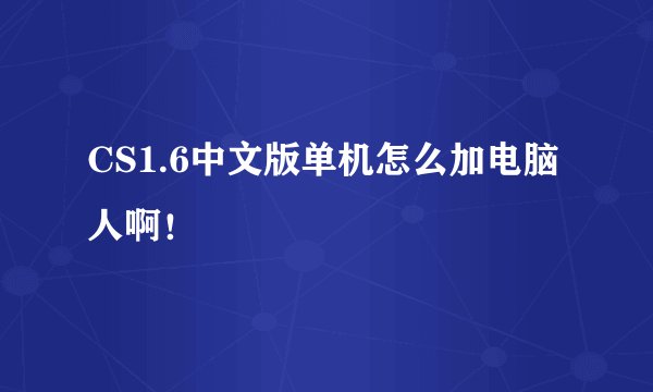 CS1.6中文版单机怎么加电脑人啊！