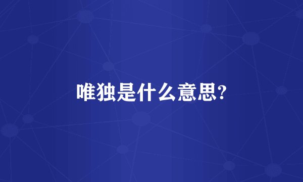 唯独是什么意思?