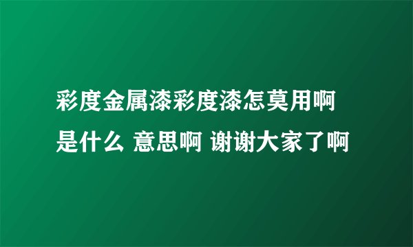 彩度金属漆彩度漆怎莫用啊 是什么 意思啊 谢谢大家了啊