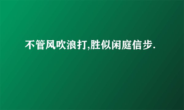不管风吹浪打,胜似闲庭信步.