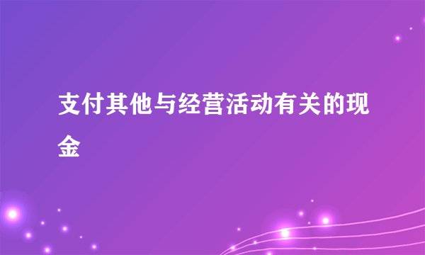 支付其他与经营活动有关的现金