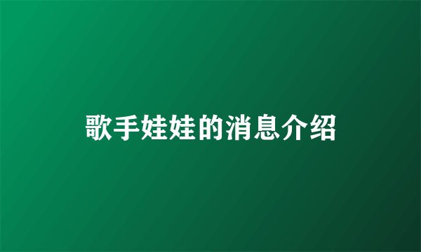 歌手娃娃的消息介绍