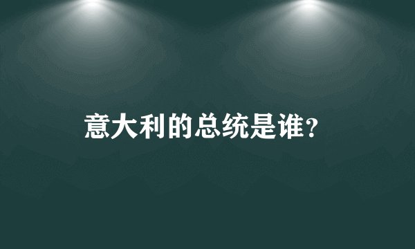 意大利的总统是谁？