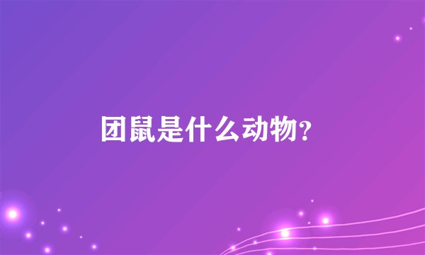 团鼠是什么动物？