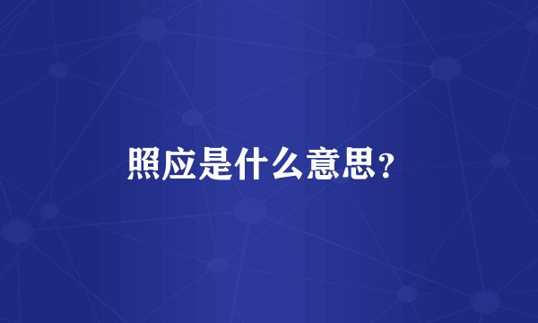 照应是什么意思？