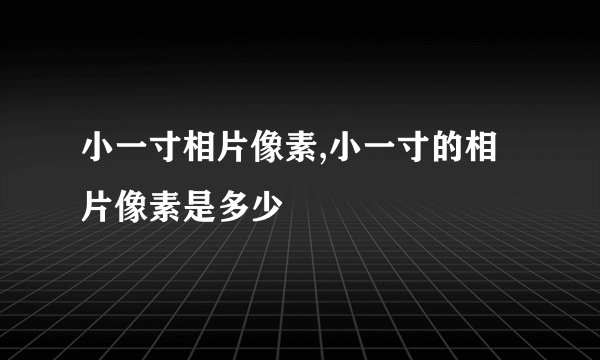 小一寸相片像素,小一寸的相片像素是多少