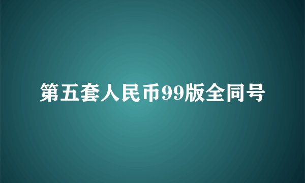 第五套人民币99版全同号