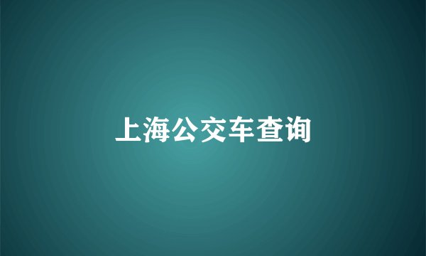 上海公交车查询