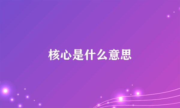 核心是什么意思