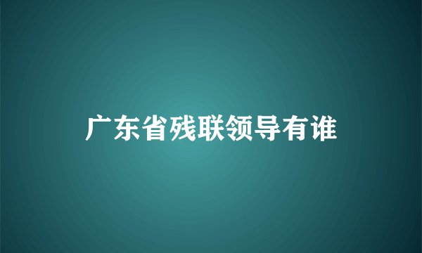 广东省残联领导有谁