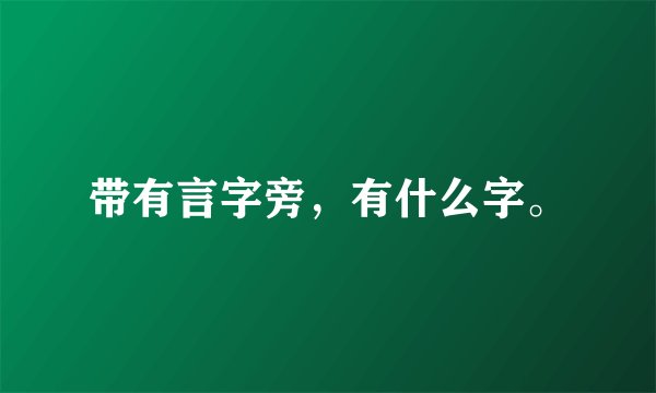 带有言字旁，有什么字。