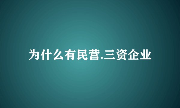 为什么有民营.三资企业