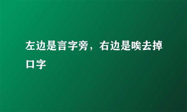 左边是言字旁，右边是唉去掉口字