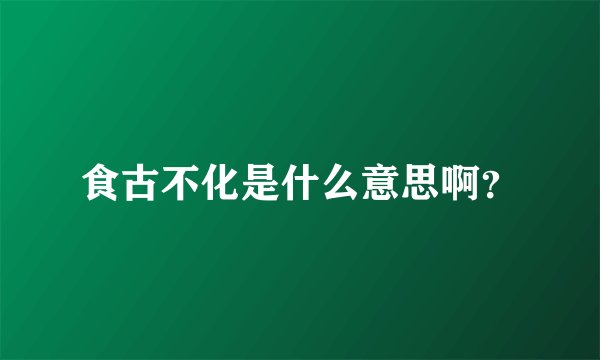 食古不化是什么意思啊？