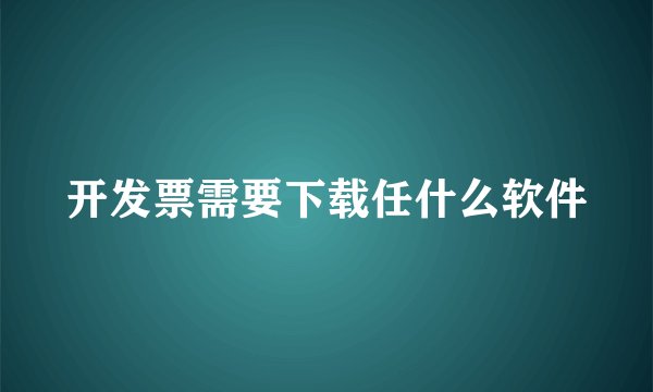 开发票需要下载任什么软件
