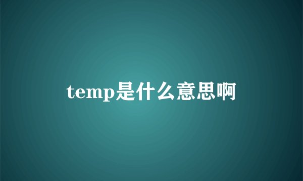 temp是什么意思啊