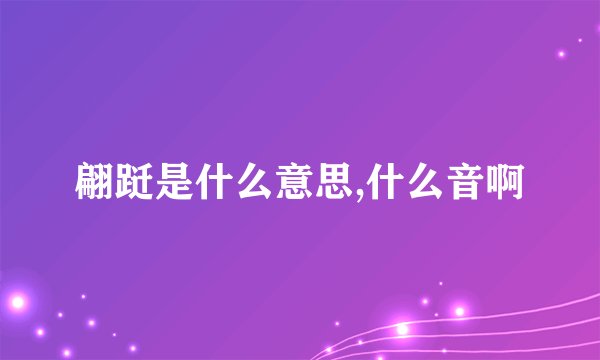 翩跹是什么意思,什么音啊